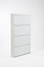 Zapatero 4 puertas metal color blanco - Imagen 5